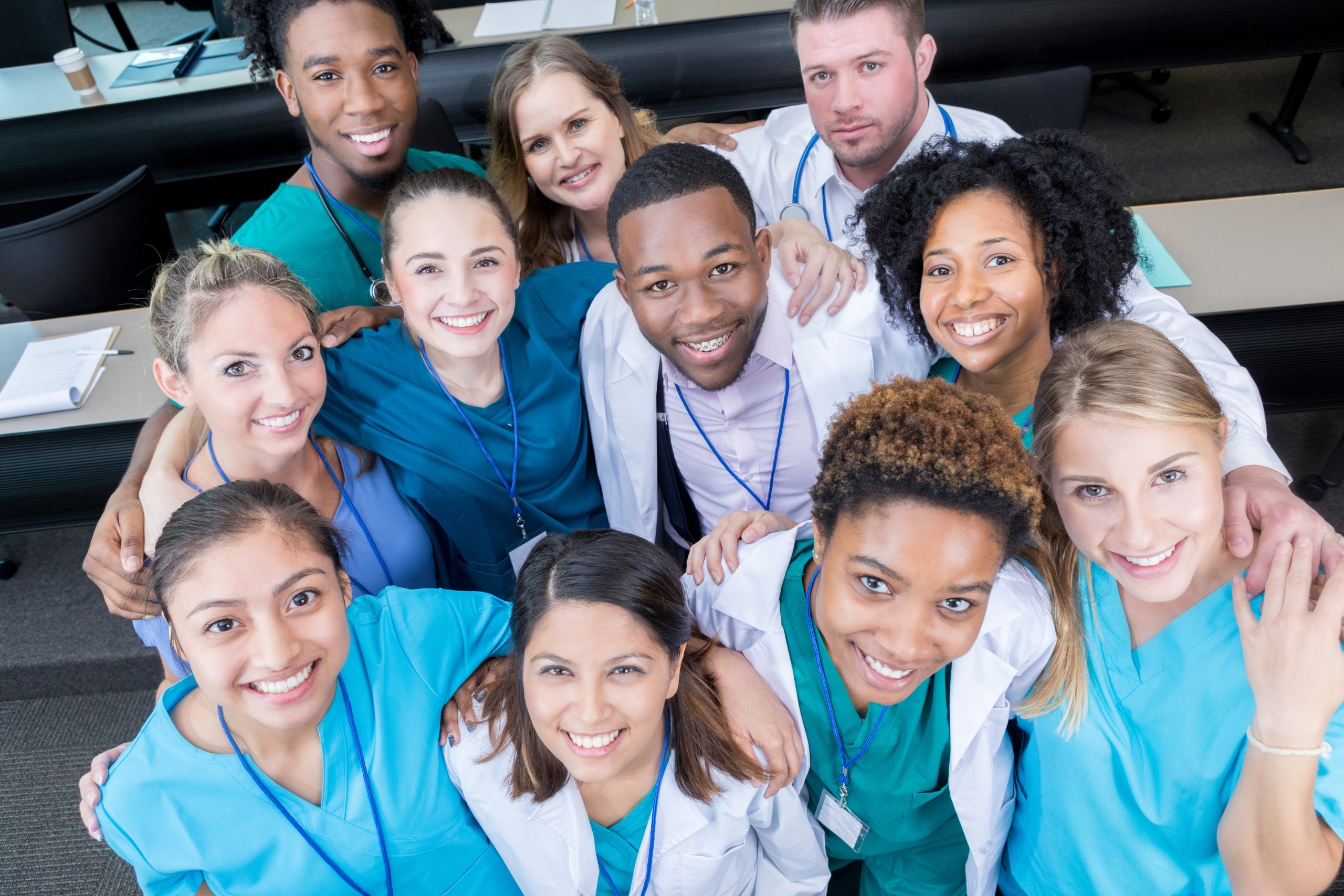 Group of medical students smiling